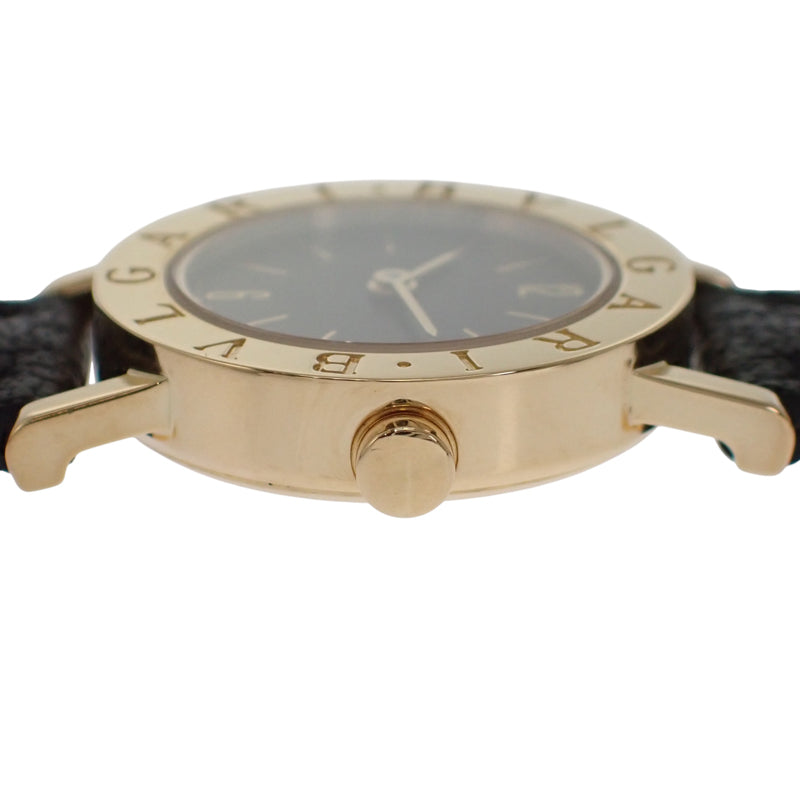 ブルガリ BVLGARI ブルガリブルガリ BB23GL 腕時計 K18イエローゴールド レザー ブラック クオーツ ブラック文字盤 レディース【中古】【Aランク】