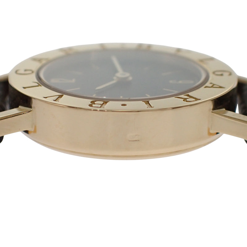 ブルガリ BVLGARI ブルガリブルガリ BB23GL 腕時計 K18イエローゴールド レザー ブラック クオーツ ブラック文字盤 レディース【中古】【Aランク】