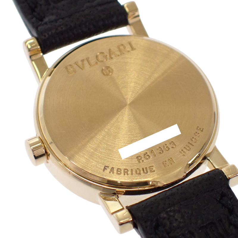 寶格麗 BVLGARI Bvlgari Bvlgari BB23GL 腕錶 K18黃金 皮革 黑色 石英 黑色錶盤 女士【中古】【A級】