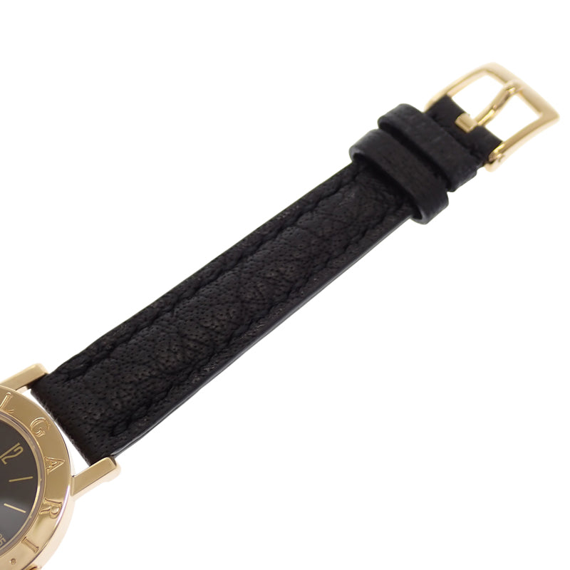 寶格麗 BVLGARI Bvlgari Bvlgari BB23GL 腕錶 K18黃金 皮革 黑色 石英 黑色錶盤 女士【中古】【A級】