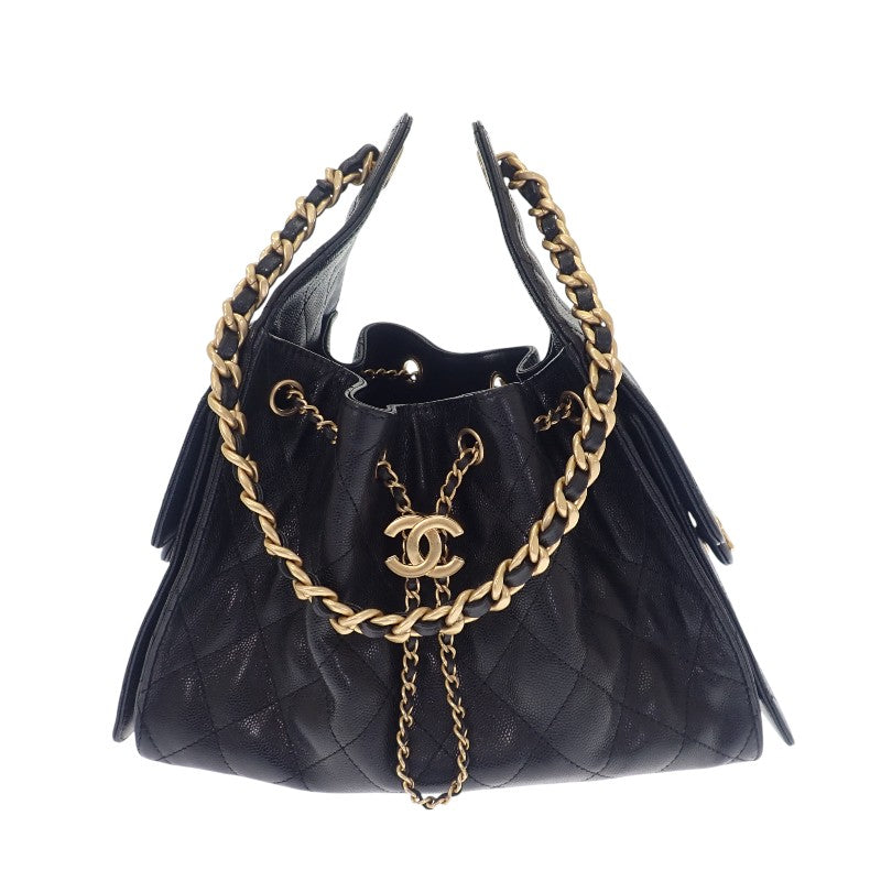 シャネル CHANEL CHANEL 25 スモール AS5293 B20304 94305 ハンドバッグ ショルダーバッグ マットキャビアスキン キャビアスキン ブラック ゴールド金具 レディース【中古】【ABランク】