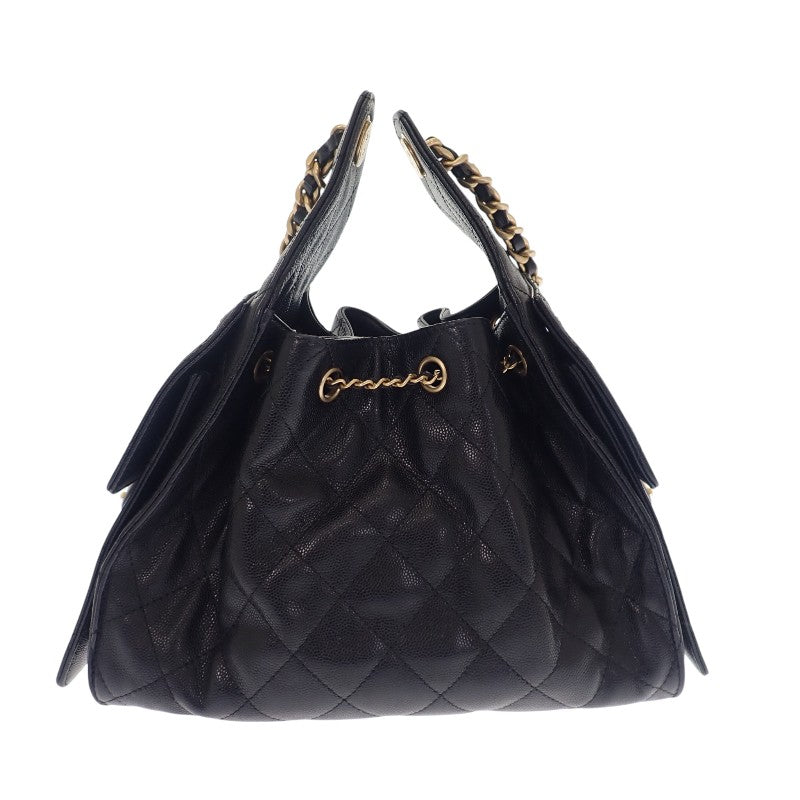 シャネル CHANEL CHANEL 25 スモール AS5293 B20304 94305 ハンドバッグ ショルダーバッグ マットキャビアスキン キャビアスキン ブラック ゴールド金具 レディース【中古】【ABランク】