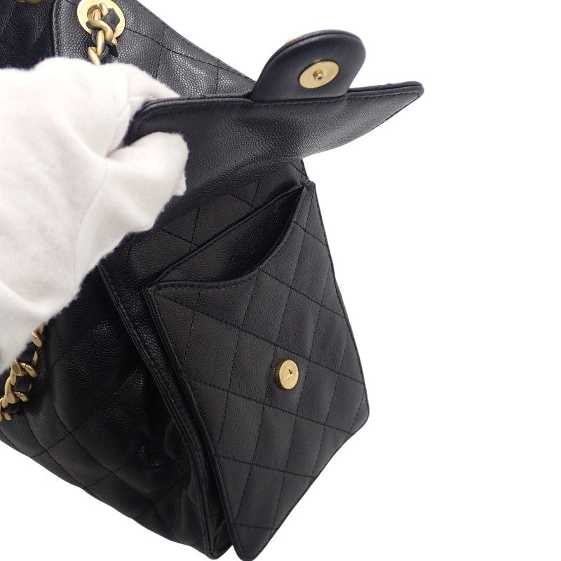 シャネル CHANEL CHANEL 25 スモール AS5293 B20304 94305 ハンドバッグ ショルダーバッグ マットキャビアスキン キャビアスキン ブラック ゴールド金具 レディース【中古】【ABランク】