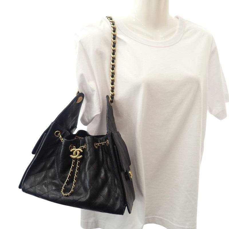 シャネル CHANEL CHANEL 25 スモール AS5293 B20304 94305 ハンドバッグ ショルダーバッグ マットキャビアスキン キャビアスキン ブラック ゴールド金具 レディース【中古】【ABランク】