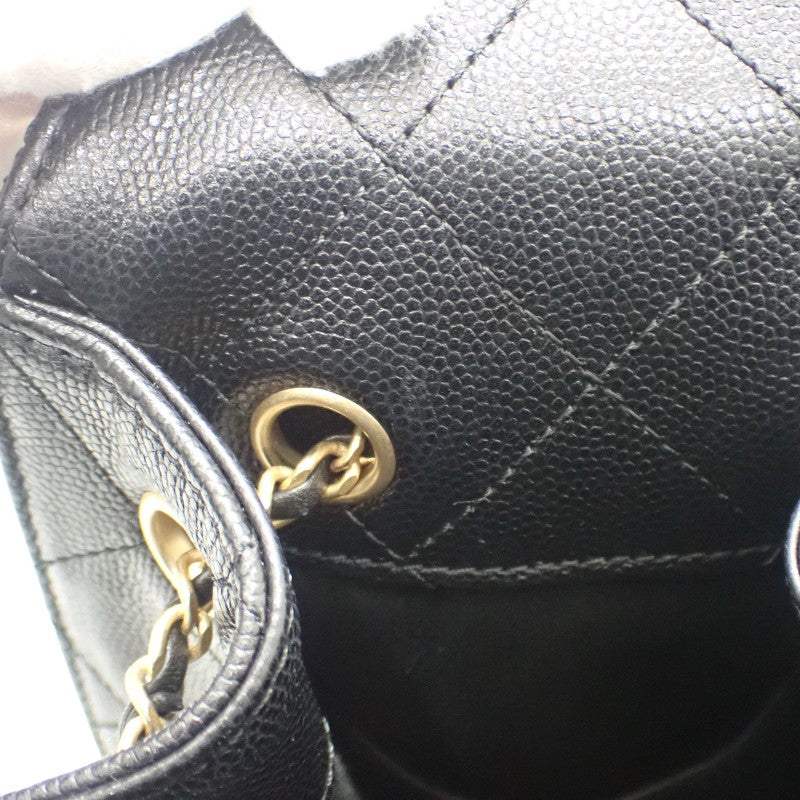 シャネル CHANEL CHANEL 25 スモール AS5293 B20304 94305 ハンドバッグ ショルダーバッグ マットキャビアスキン キャビアスキン ブラック ゴールド金具 レディース【中古】【ABランク】
