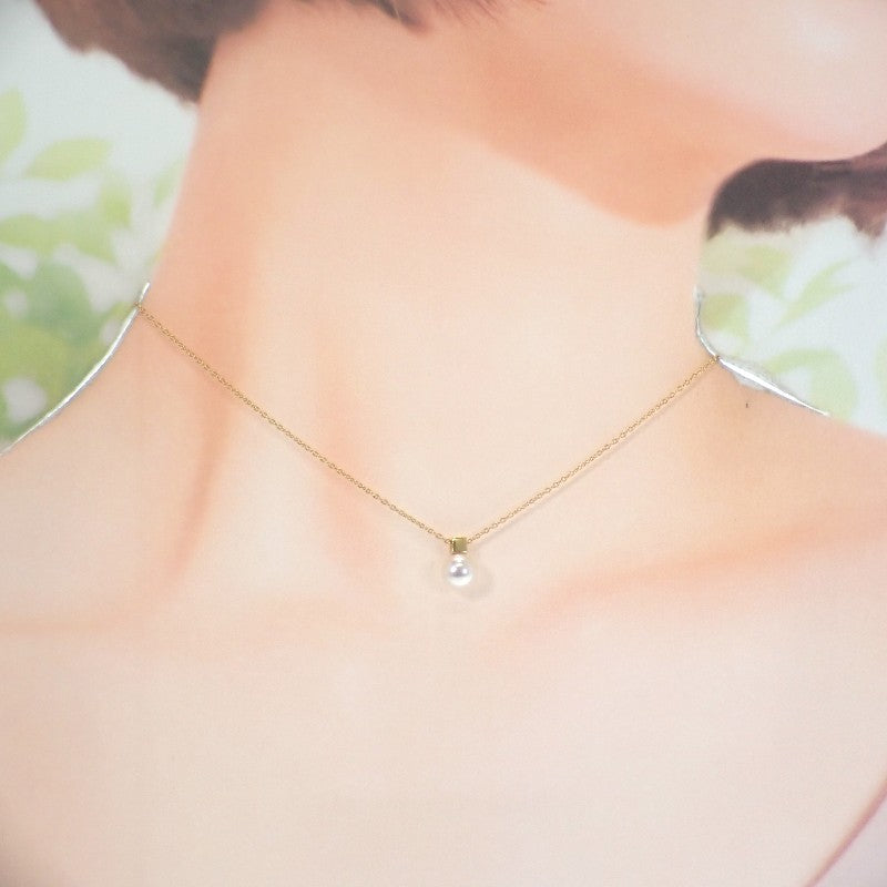 MIKIMOTO 御木本 珍珠項鍊 PP-20567K 18K黃金 養殖珍珠 金色 女士【中古品】【A級】