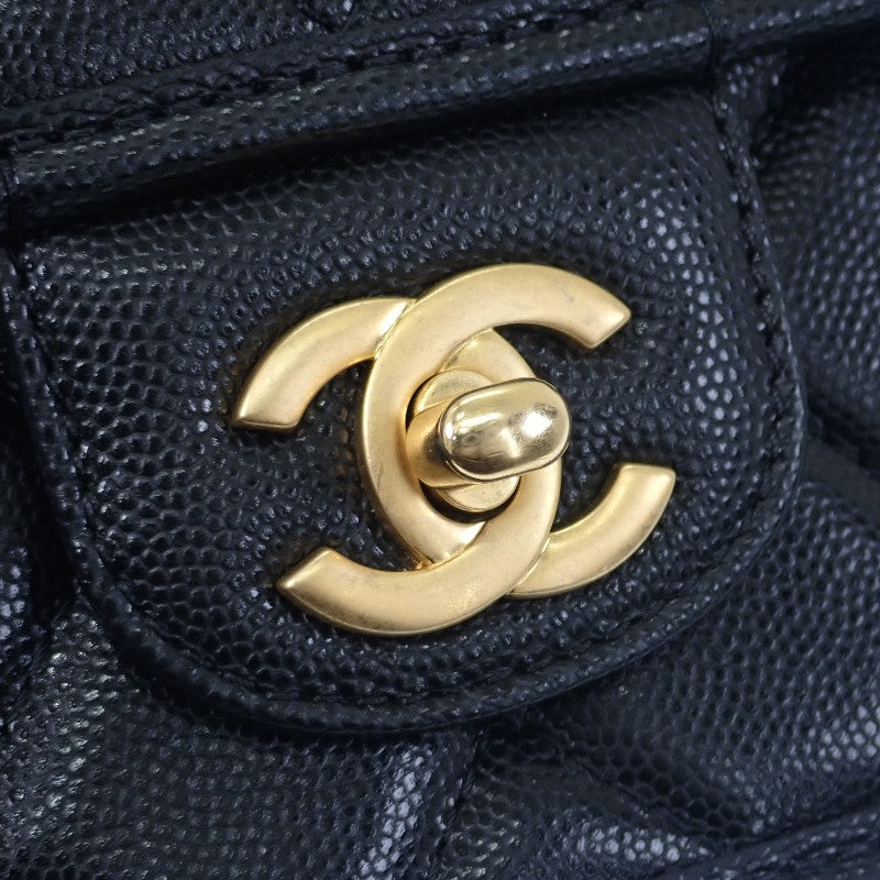 シャネル CHANEL スモール トップハンドル フラップ AS3652 2WAYバッグ ショルダーバッグ キャビアスキン ブラック ゴールド金具 レディース【中古】【Aランク】