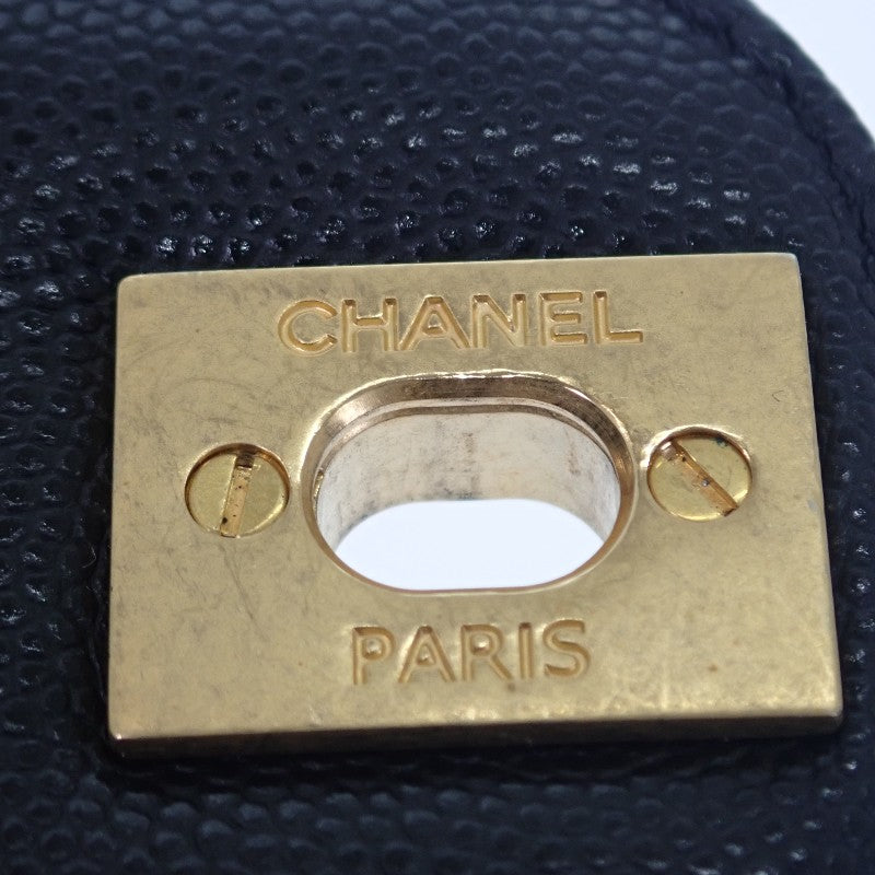 シャネル CHANEL スモール トップハンドル フラップ AS3652 2WAYバッグ ショルダーバッグ キャビアスキン ブラック ゴールド金具 レディース【中古】【Aランク】