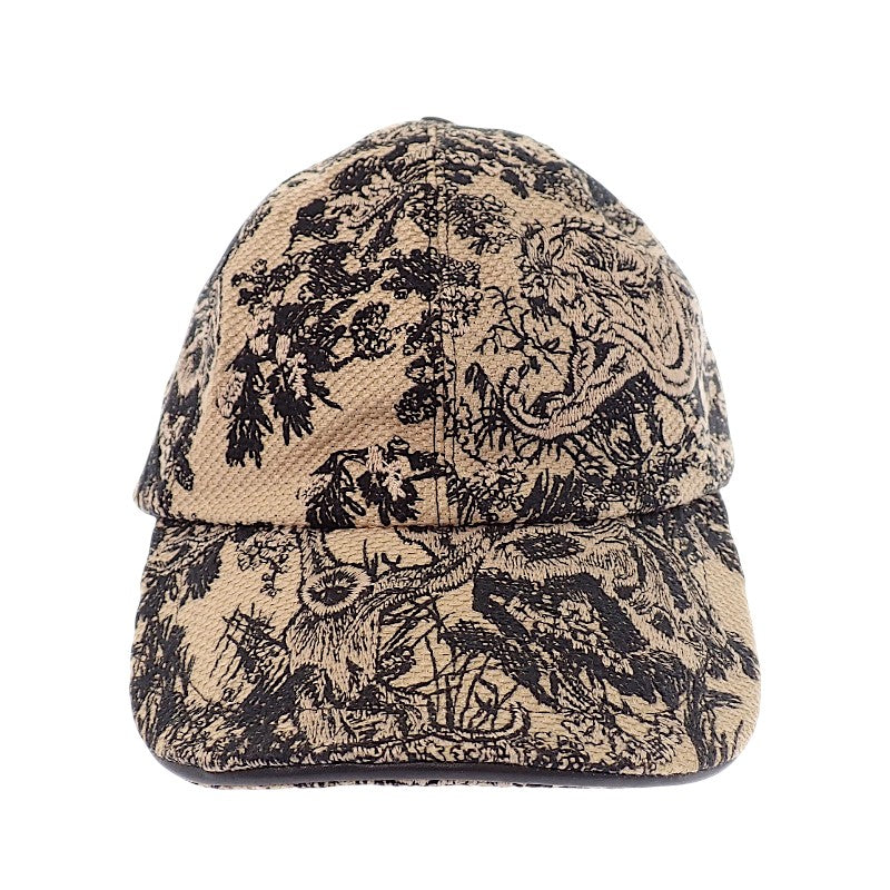 迪奧 Dior Toile de Jouy D-PLAYER 58 25TJV922X132 棒球帽 棉質 米色 黑色 女款 男款【中古】【A級】