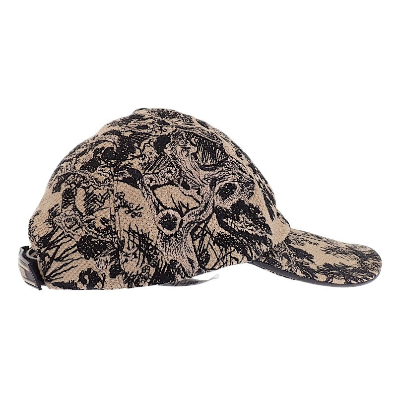 迪奧 Dior Toile de Jouy D-PLAYER 58 25TJV922X132 棒球帽 棉質 米色 黑色 女款 男款【中古】【A級】