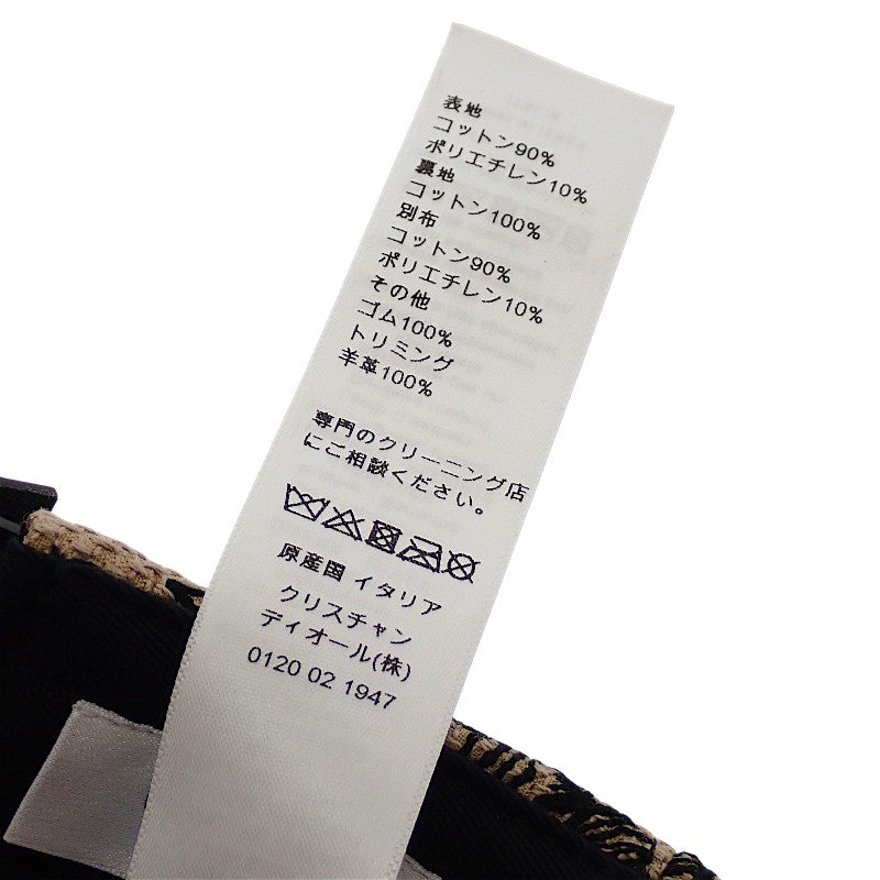 迪奧 Dior Toile de Jouy D-PLAYER 58 25TJV922X132 棒球帽 棉質 米色 黑色 女款 男款【中古】【A級】