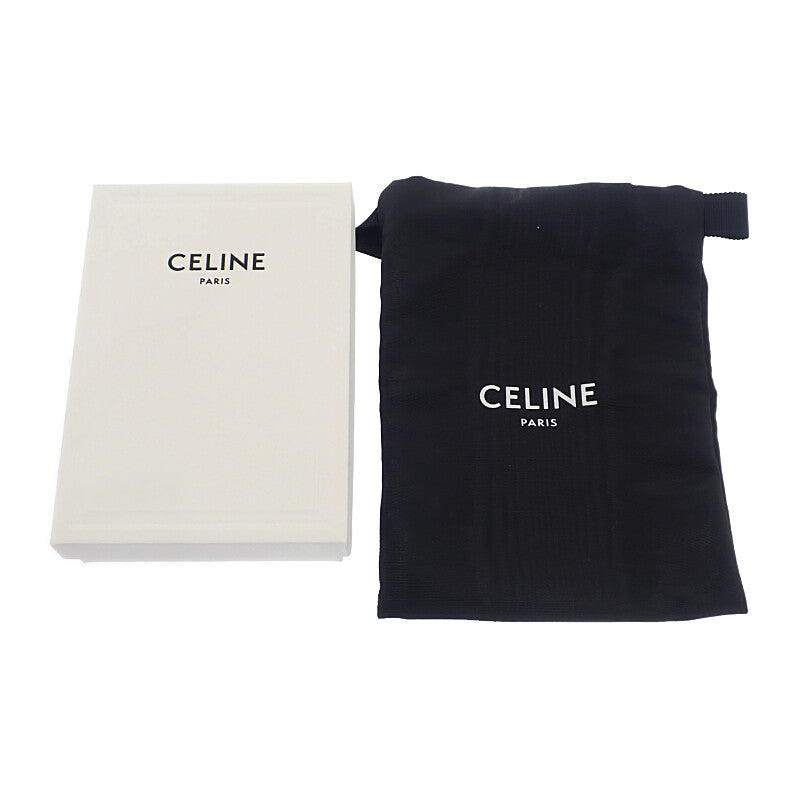 セリーヌ CELINE コンパクト ウォレット L100H2O54.GFS3 二つ折り財布 カーフ ブラック ウルトラブルー ゴールド金具 レディース【中古】【Aランク】