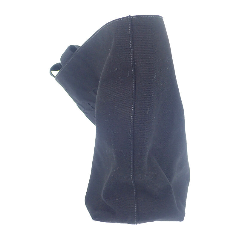 プラダ PRADA ドリル 2VG081 トートバッグ キャンバス ブラック シルバー金具 レディース【中古】【ABランク】