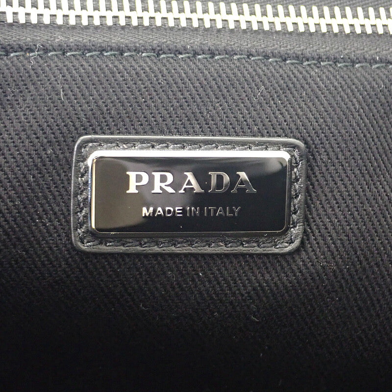 Prada Drill 2VG081 Tote Bag Canvas Black Silver Hardware Women's