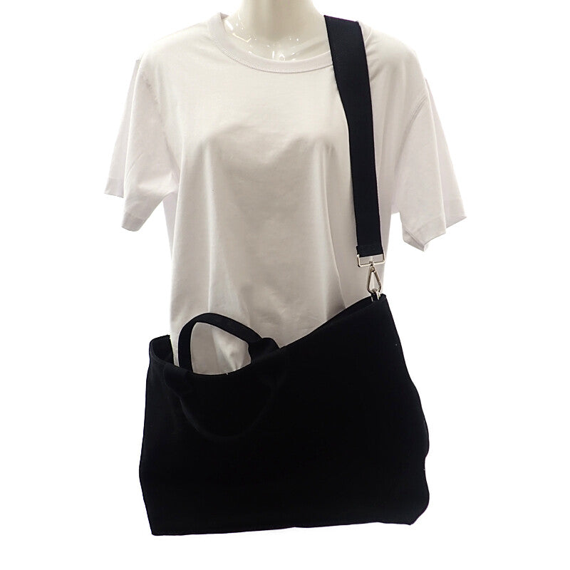 Prada Drill 2VG081 Tote Bag Canvas Black Silver Hardware Women's