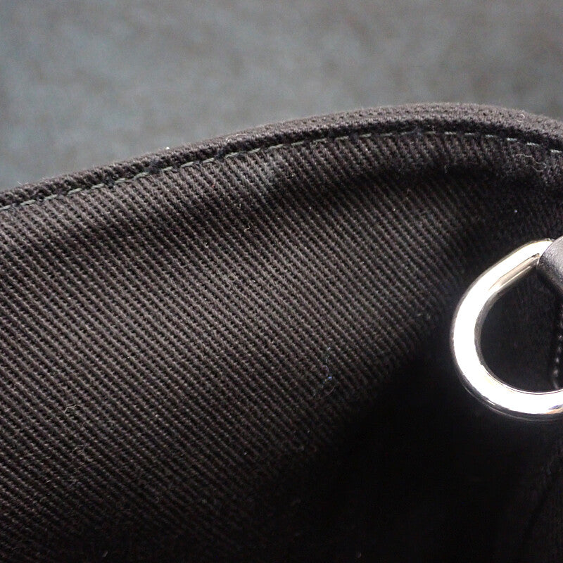 Prada Drill 2VG081 Tote Bag Canvas Black Silver Hardware Women's