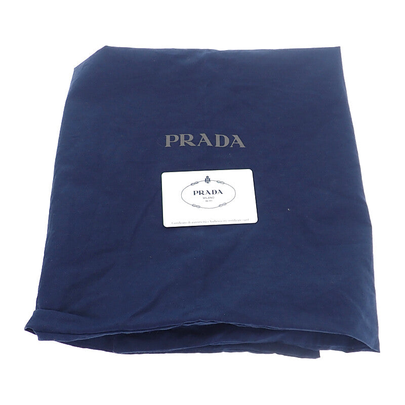 Prada Drill 2VG081 Tote Bag Canvas Black Silver Hardware Women's