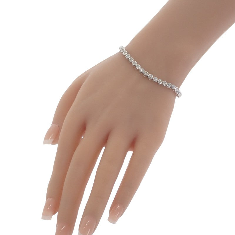 デザインジュエリー テニス ブレスレット Pt850プラチナ ダイヤモンド メンズ レディース【中古】【Aランク】