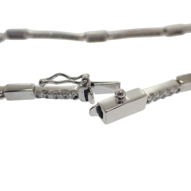 デザインジュエリー LINE ブレスレット K18ホワイトゴールド ダイヤモンド レディース メンズ【中古】【Aランク】