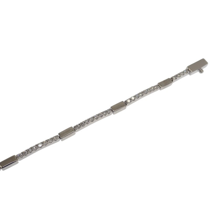 デザインジュエリー LINE ブレスレット K18ホワイトゴールド ダイヤモンド レディース メンズ【中古】【Aランク】