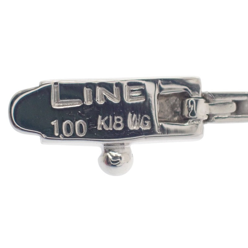 設計珠寶 LINE 手鍊 K18白金 鑽石 男女適用【中古】【A級品】