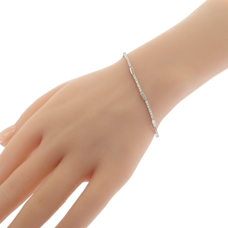 設計珠寶 LINE 手鍊 K18白金 鑽石 男女適用【中古】【A級品】