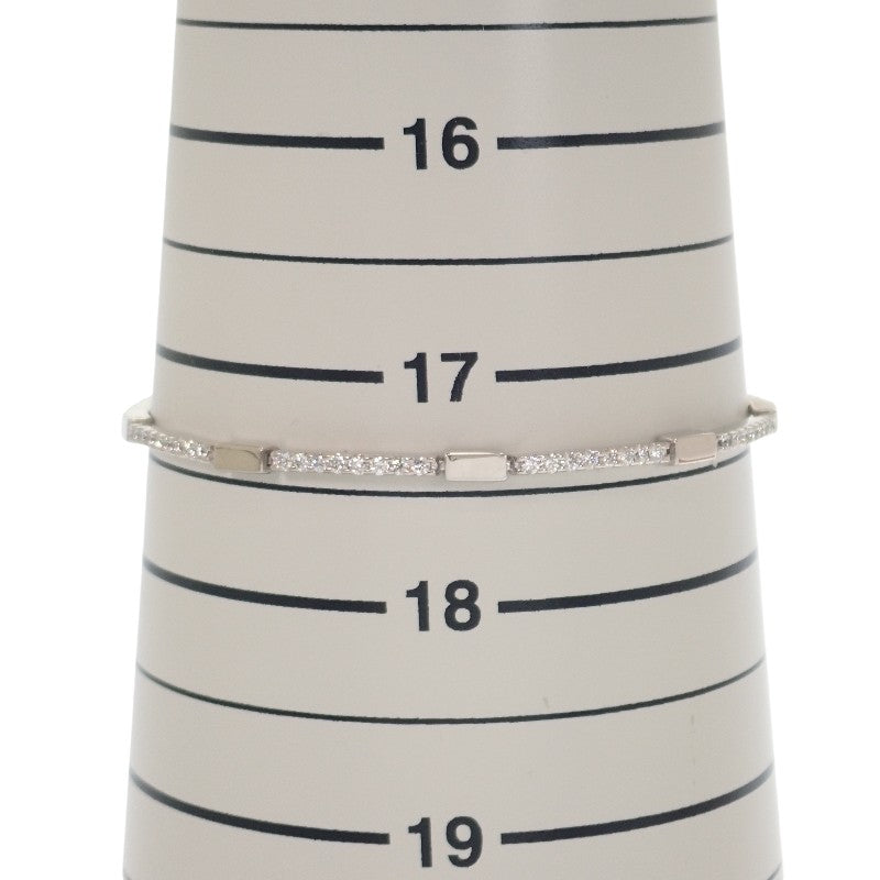 デザインジュエリー LINE ブレスレット K18ホワイトゴールド ダイヤモンド レディース メンズ【中古】【Aランク】