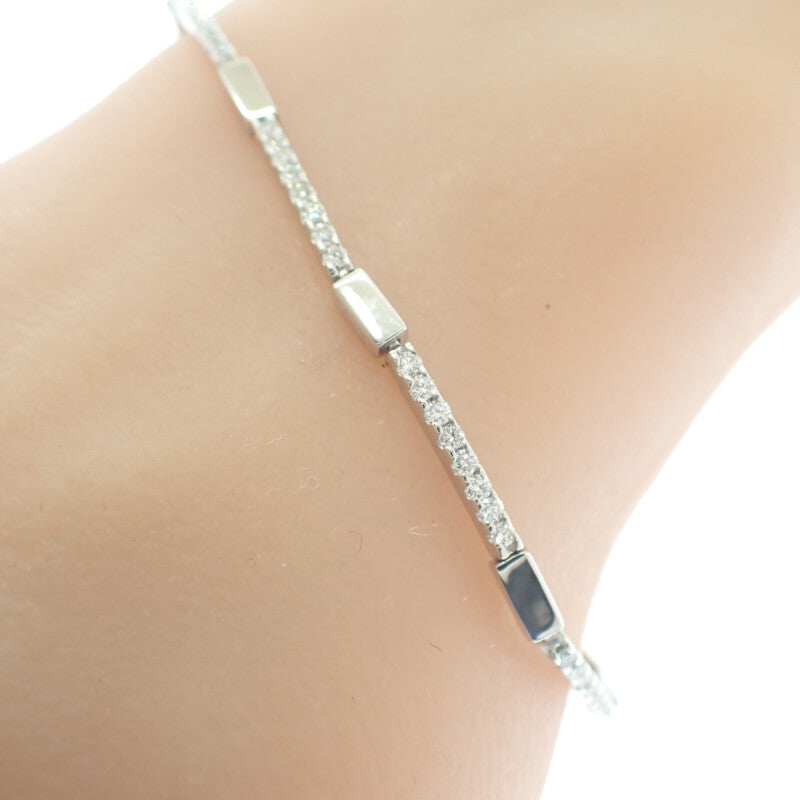 デザインジュエリー LINE ブレスレット K18ホワイトゴールド ダイヤモンド レディース メンズ【中古】【Aランク】