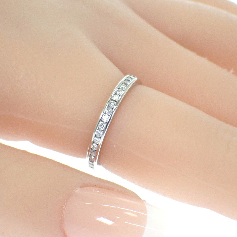 DE BEERS 渠道鑲嵌 永恆鑽戒 14號 戒指 Pt950鉑金 鑽石 女士【中古】【A級品】