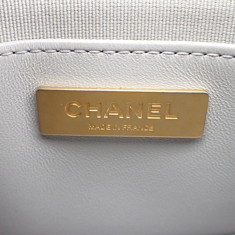 香奈兒 CHANEL 迷你口蓋包 AS5258_B19389_NADOF 肩背包 小羊皮 灰色 金色金屬 女士【二手】【A級】