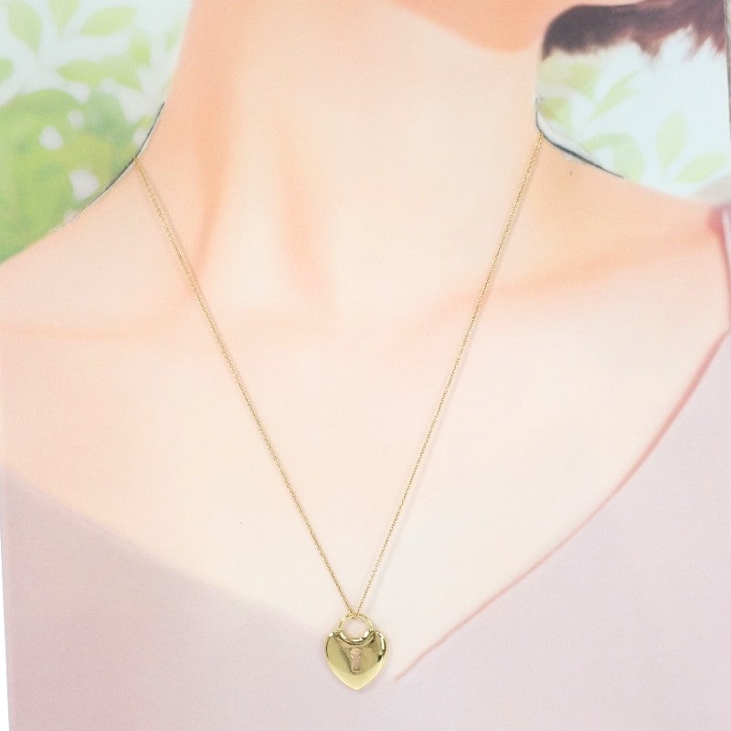 TIFFANY&Co. 蒂芙尼 心型鎖項鍊 18K黃金 女款【中古】【A級品】