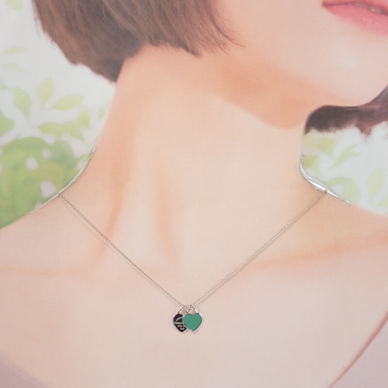 ティファニー TIFFANY&Co. ティファニーブルー ダブル ハート タグ ペンダント ミニ 60014069 ネックレス スターリングシルバー レディース【中古】【ABランク】