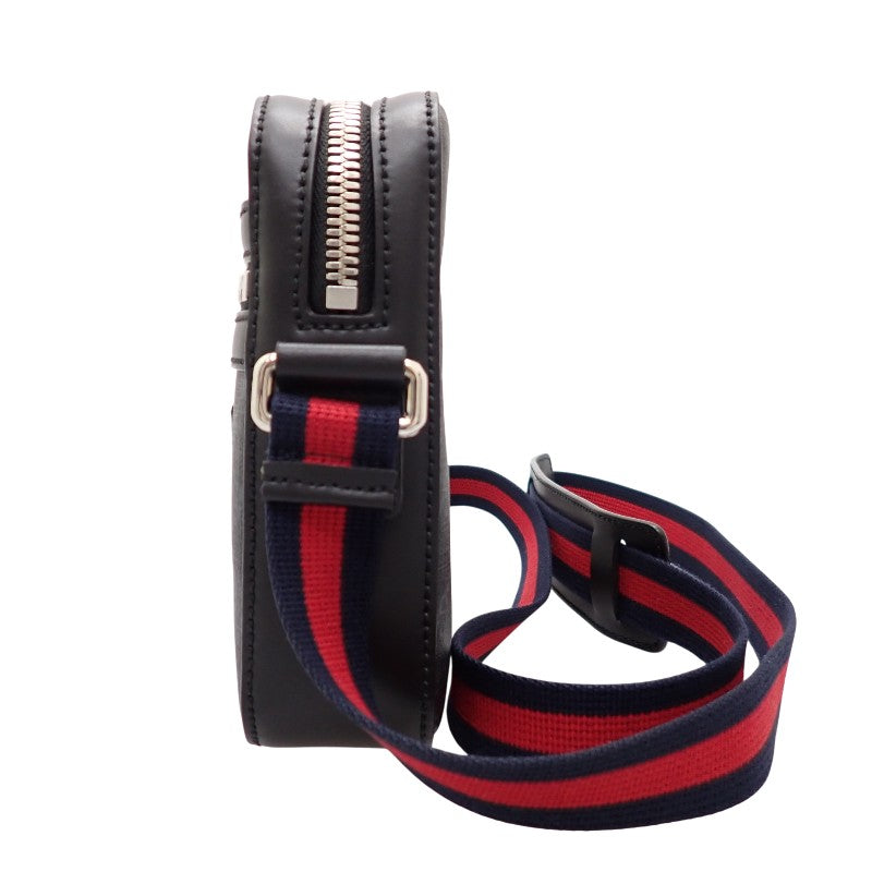 グッチ GUCCI GGスプリーム ミニショルダーバッグ 682357 K5RLN 1095 ショルダーバッグ GGスプリームキャンバス レザー ブラック シルバー金具 メンズ レディース ユニセックス【中古】【Aランク】