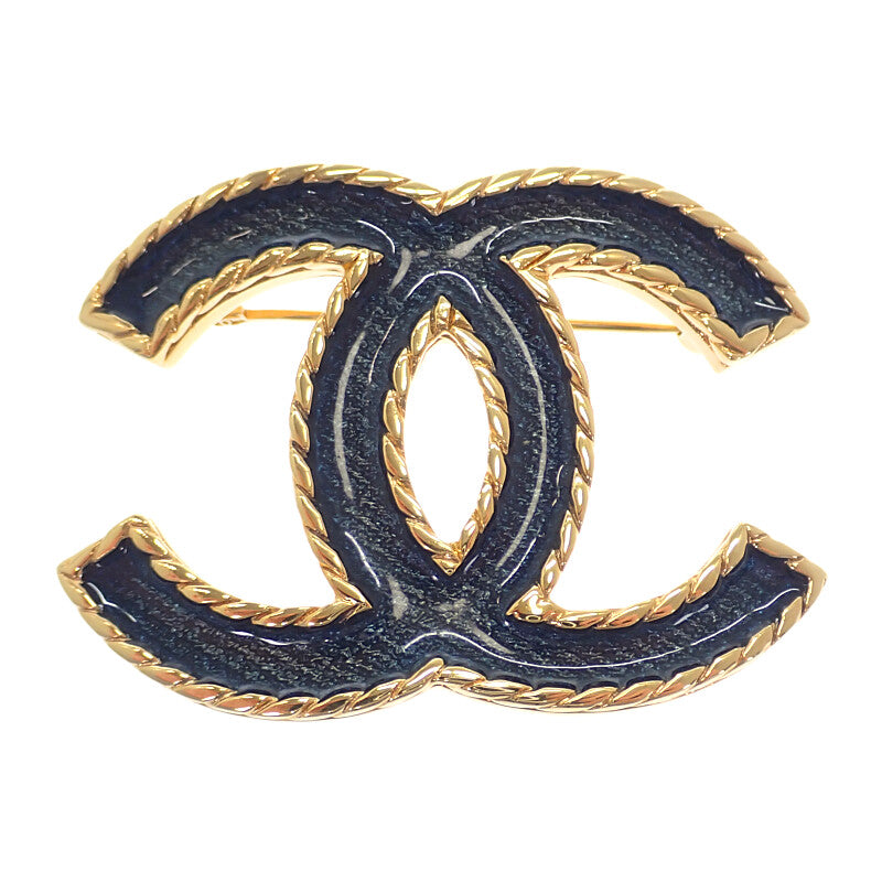 シャネル CHANEL ココマーク I24P刻印 ABC726B15375NU456 ブローチ メタル デニムカラー ネイビー系 レディース【中古】【Aランク】