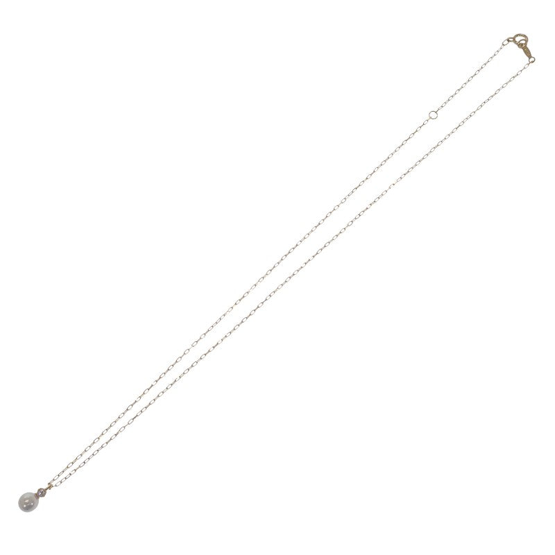 ミキモト MIKIMOTO パール ペンダント PP-20495K ネックレス K18イエローゴールド アコヤ真珠 ホワイト ダイヤモンド レディース【中古】【Aランク】