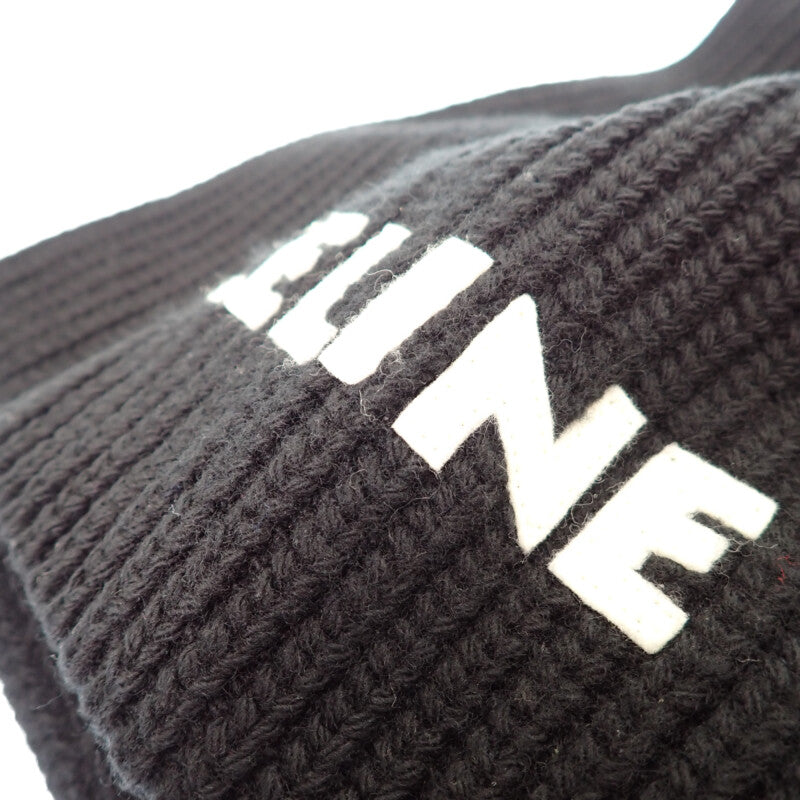 セリーヌ CELINE ニット 2AC35423P.38NO マフラー ウール ブラック レディース メンズ【中古】【ABランク】