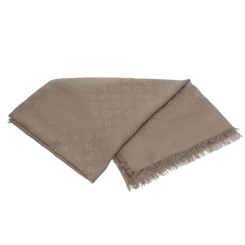 ルイヴィトン LOUIS VUITTON ショール モノグラム 401910 ストール ウール シルク グレージュ レディース【中古】【Aランク】
