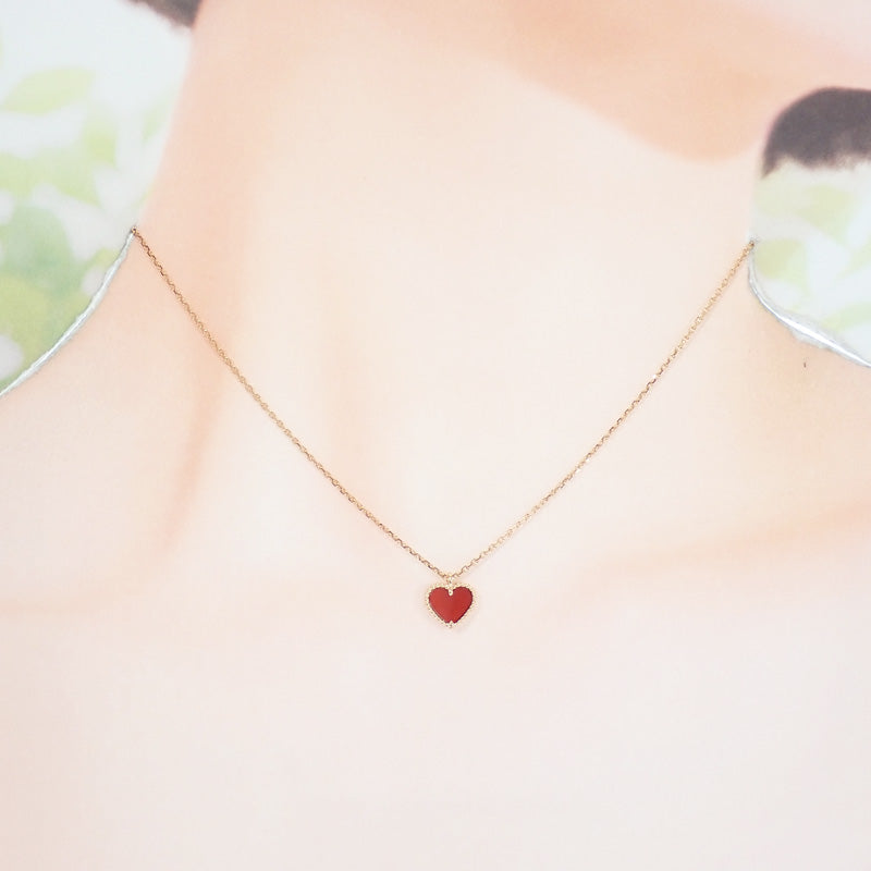 ヴァンクリーフ&アーペル Van Cleef & Arpels スウィート ハート VCARN59N00 ネックレス K18ピンクゴールド カーネリアン レディース【中古】【Aランク】