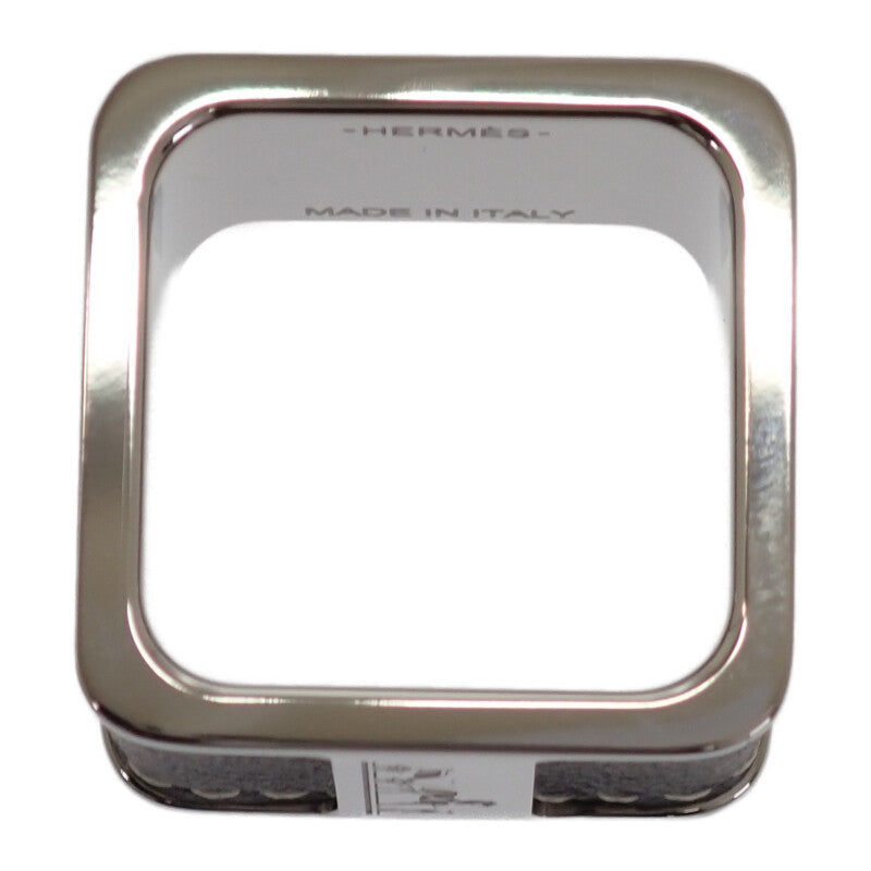 エルメス HERMES ボルデュック H603693S 02 スカーフリング メタル レザー シルバー ブラウン レディース【中古】【Aランク】