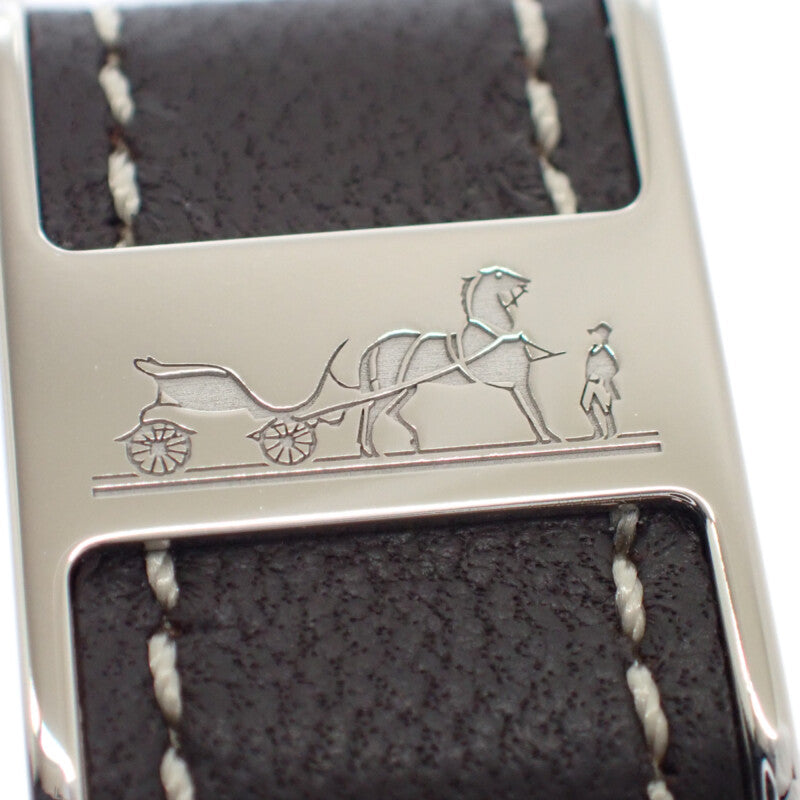 エルメス HERMES ボルデュック H603693S 02 スカーフリング メタル レザー シルバー ブラウン レディース【中古】【Aランク】