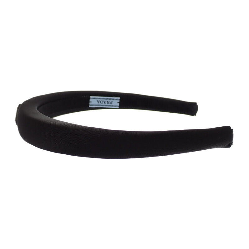 プラダ PRADA ヘッドバンド 1IH080 ヘアアクセサリー ナイロン ブラック シルバー金具 レディース【中古】【Aランク】