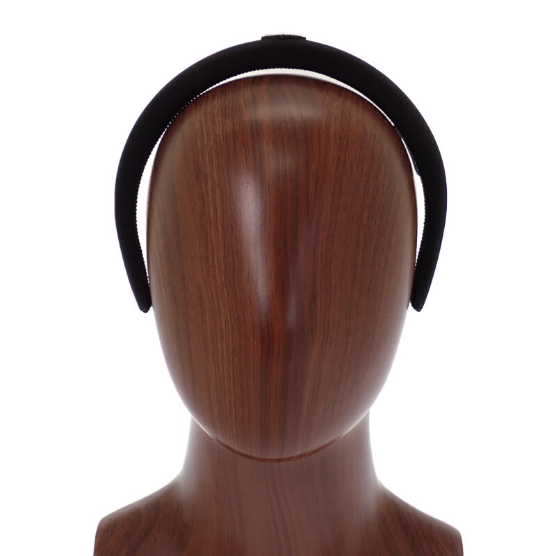 プラダ PRADA ヘッドバンド 1IH080 ヘアアクセサリー ナイロン ブラック シルバー金具 レディース【中古】【Aランク】