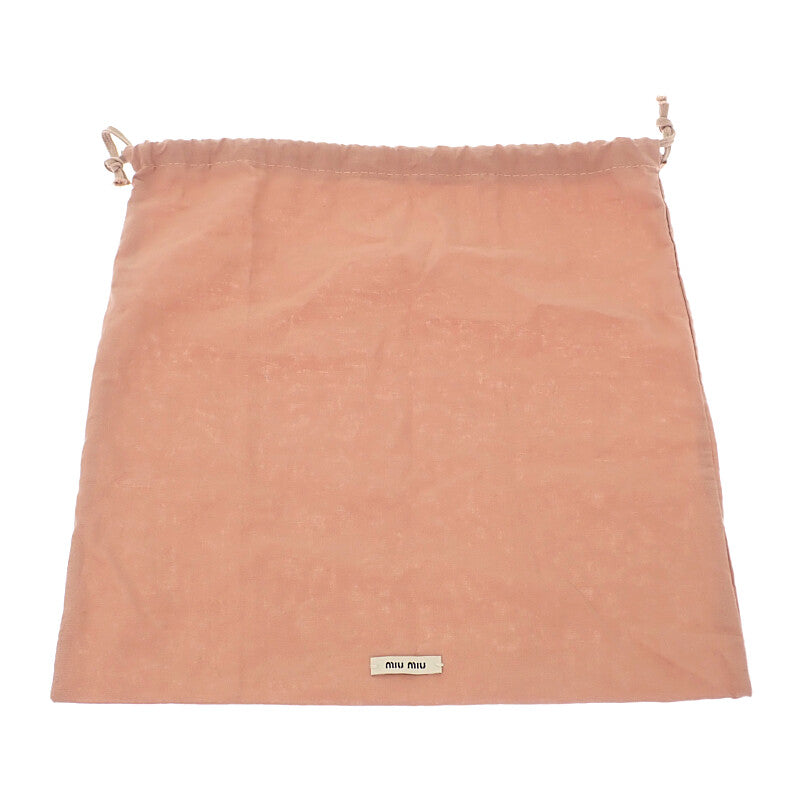ミュウミュウ MIUMIU ロゴ ミニ 5NF460-2DU5-F0040 ショルダーバッグ ウール レザー ブラウン ベージュ レディース【中古】【Aランク】