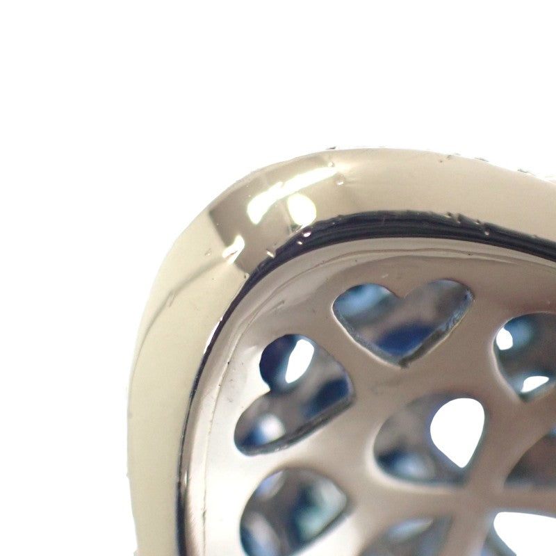 デザインジュエリー Pt900 16号 リング Pt900プラチナ ブルー シルバー サファイヤ ダイヤモンド レディース【中古】【Aランク】