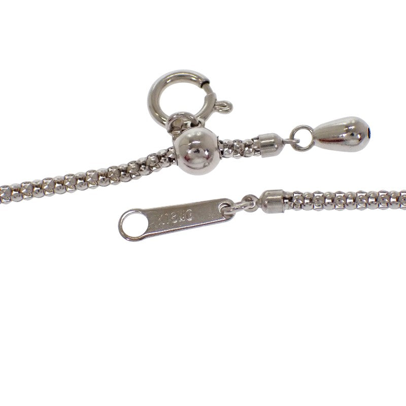 デザインジュエリー ネックレス K18ホワイトゴールド ダイヤモンド ブルートパーズ レディース【中古】【Aランク】