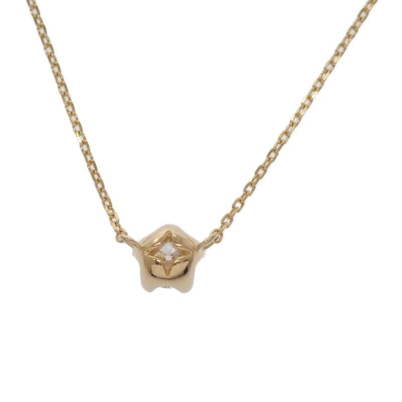 ヨンドシー 4℃ 一粒ダイヤモンド 151921123008 ネックレス K18イエローゴールド ダイヤモンド レディース【中古】【Aランク】