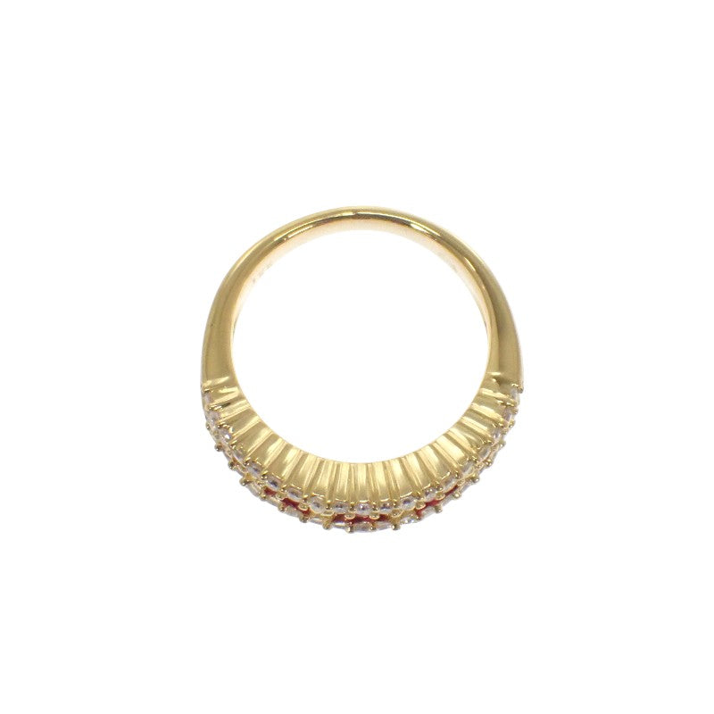 Designer Jewelry Ring Size 11 K18 Yellow Gold Ruby Diamond Ladies