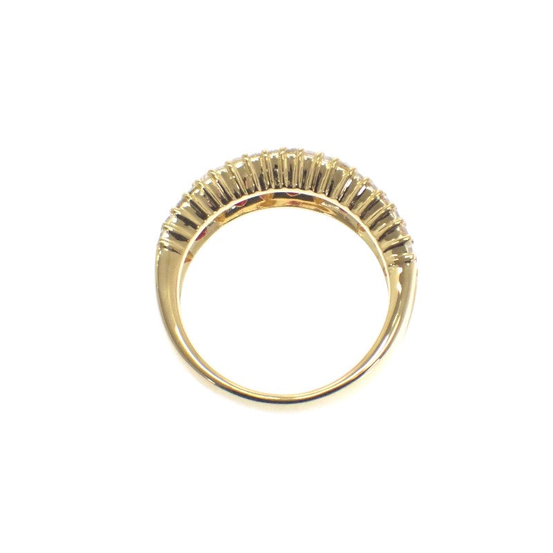 デザインジュエリー 11号 リング K18イエローゴールド ルビー ダイヤモンド レディース【中古】【Aランク】