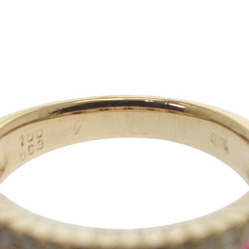 デザインジュエリー 11号 リング K18イエローゴールド ルビー ダイヤモンド レディース【中古】【Aランク】