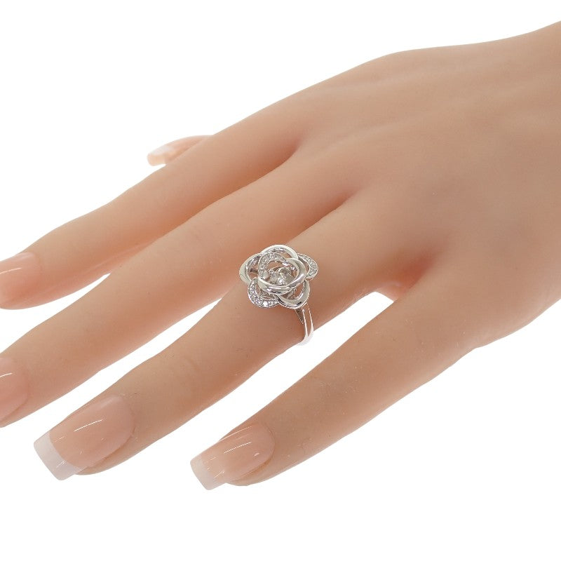 K18 ダンシングストーン フラワー 13号 リング K18ホワイトゴールド ダイヤモンド レディース【中古】【Aランク】